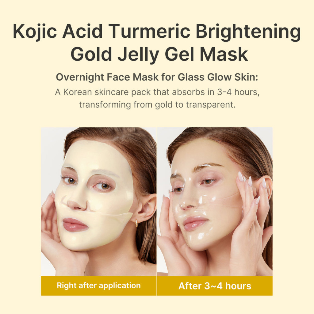 Medicube Kojic Acid Turmeric Gel Mask Sheet 28g, Glass Glow Brightening Overnight Care, 1 Sheet