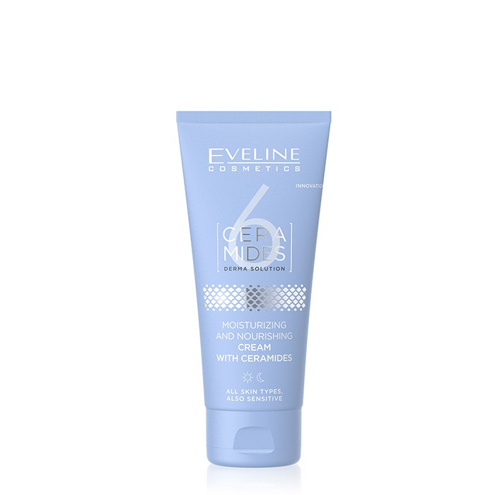 Eveline 6 Ceramides Moisturizing Nourishing, Hydrating Barrier-Repair Face Cream, 50ml