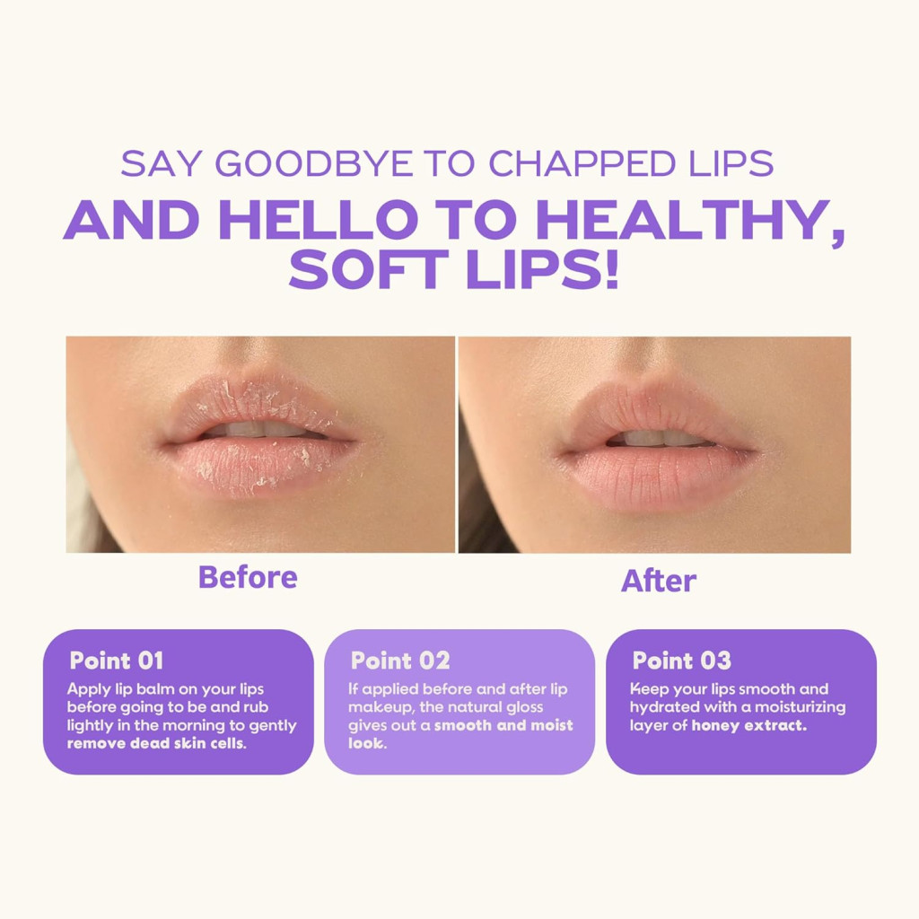 Frudia Blueberry Hydrating Honey Tube Lip Balm, Moisturizing, Exfoliating Care for Dry and Chapped Lips, 10ml