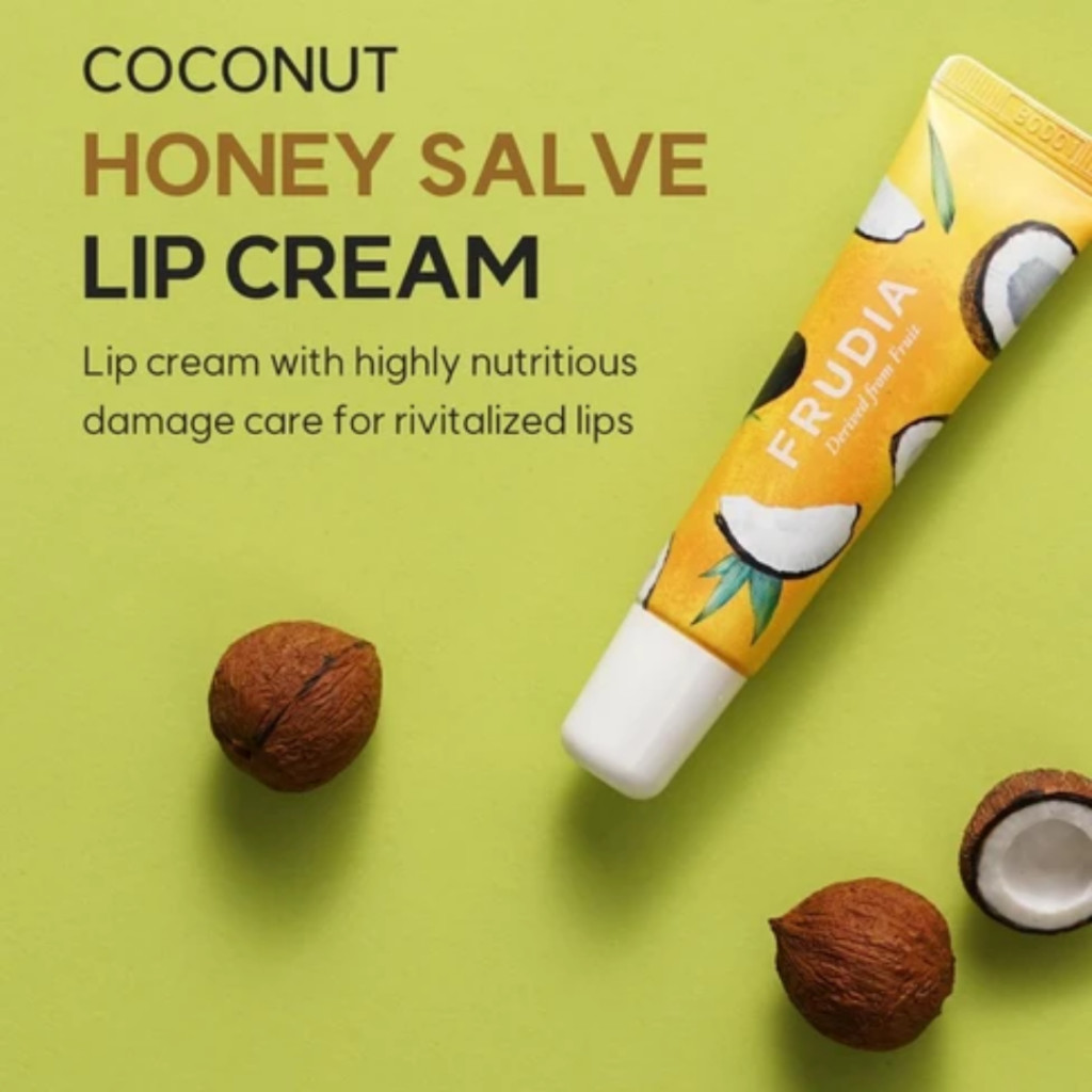 Frudia Coconut Honey Salve Cream, Ultra-Rich Healing Treatment for Dry, Cracked, Damaged Lips, 10g