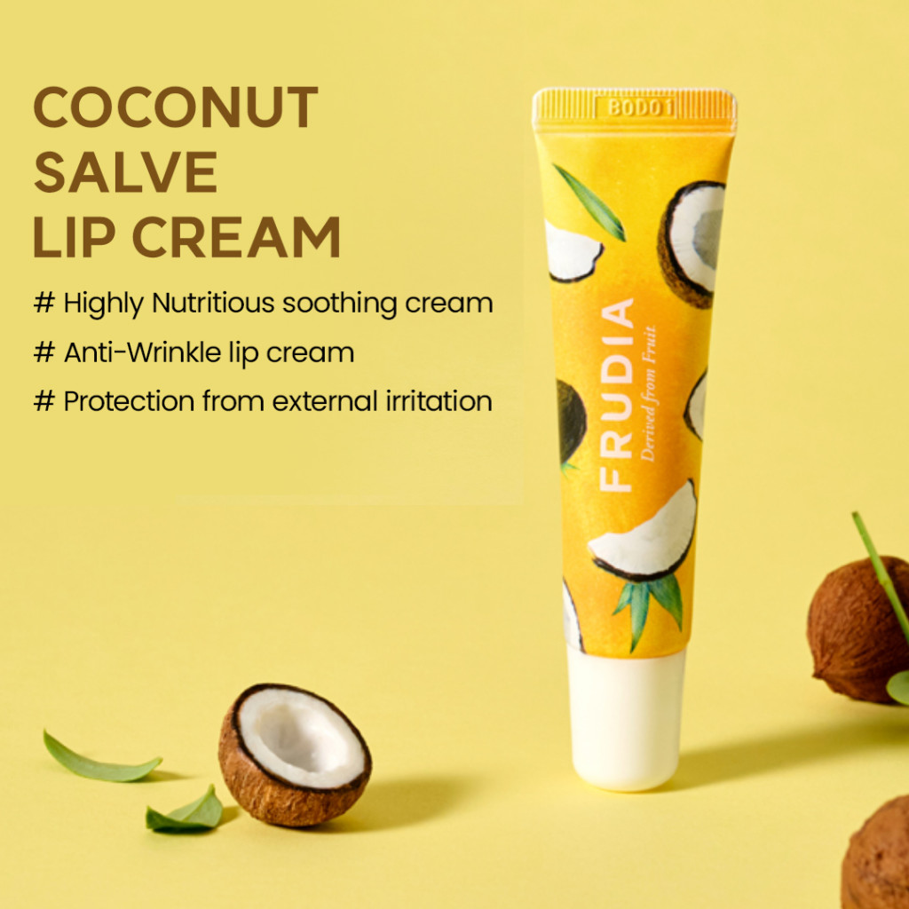 Frudia Coconut Honey Salve Cream, Ultra-Rich Healing Treatment for Dry, Cracked, Damaged Lips, 10g