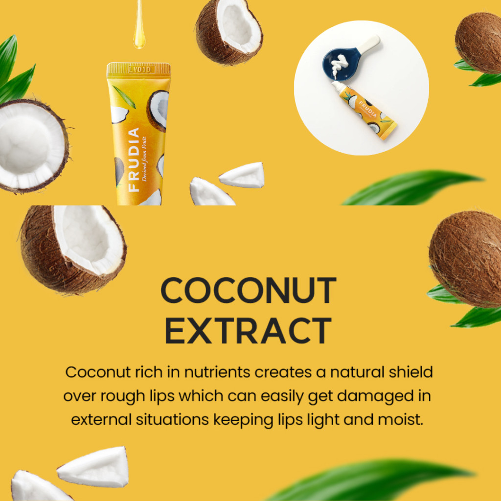 Frudia Coconut Honey Salve Cream, Ultra-Rich Healing Treatment for Dry, Cracked, Damaged Lips, 10g
