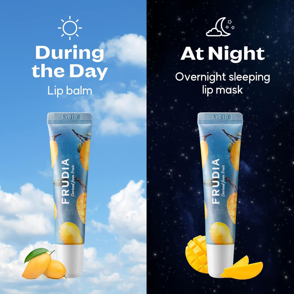 Frudia Mango Honey Sleep Mask, Overnight Hydrating Repair Mask for Smooth, Plump, Soft Lips, 10g