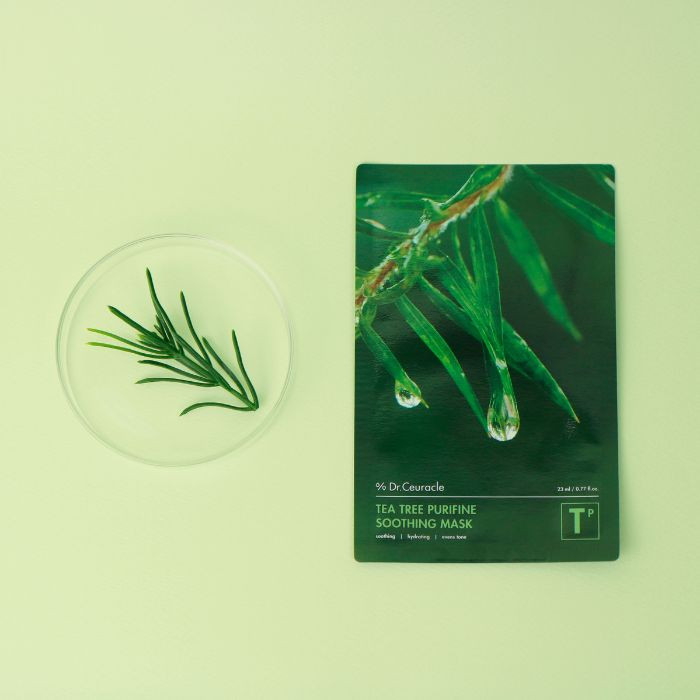 Dr. Ceuracle Tea Tree Purifine Soothing Mask 23ml, Calming Sheet for Sensitive Skin, Pack of 10