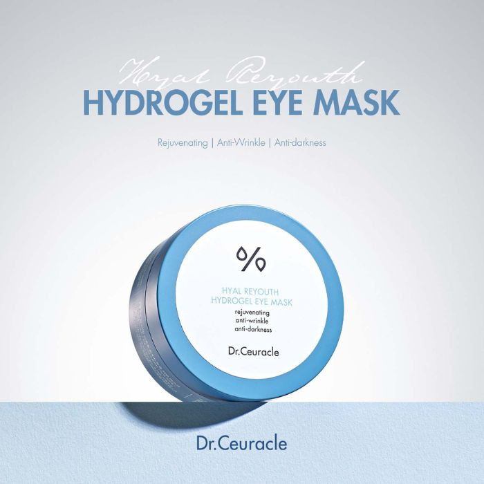 Dr. Ceuracle Hyal Reyouth Hydrogel Eye Mask 90g, Deep Hydration and Refreshing Under-Eye Care, 60pcs