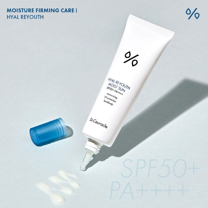 Dr. Ceuracle Hyal Reyouth Moist Sun (SPF50+) Hydrating Sunscreen and UV Protection, 50ml