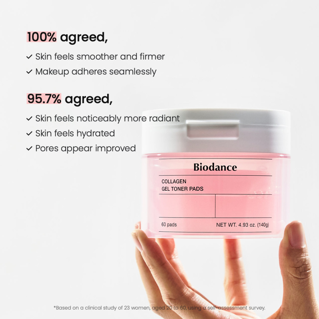 Biodance Collagen Gel Toner, Pore Refining, Elasticity Boost and Hydrating Pads, 60s