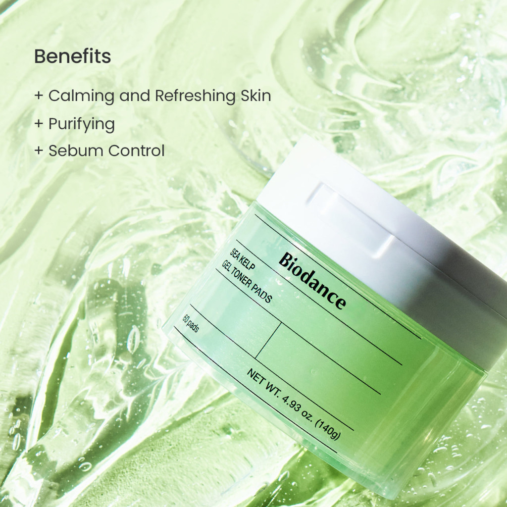 Biodance Sea Kelp Gel Toner Pads, Calming, Oil Control and pH Balancing Care, 60s