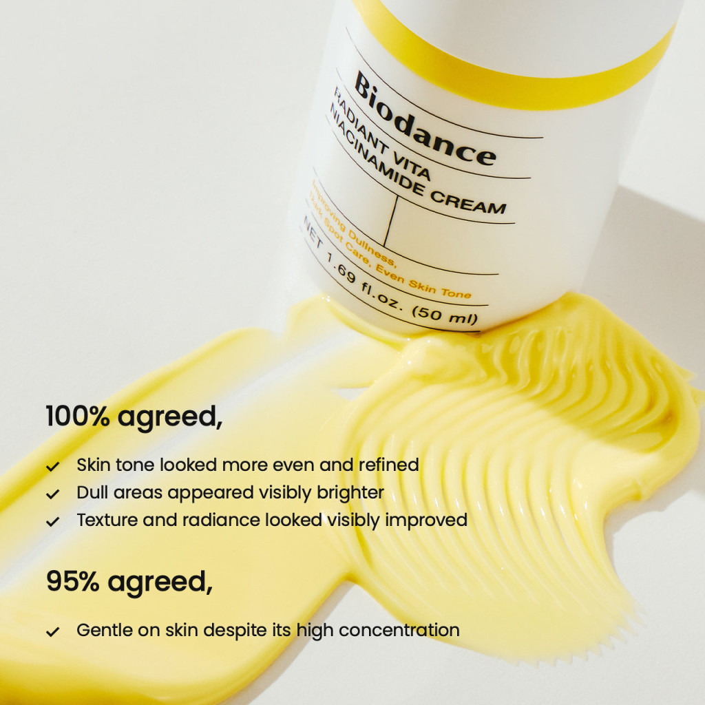 Biodance Radiant Vita Niacinamide Cream, Brightening Moisturizer for Even Tone and Radiant Glow, 50ml
