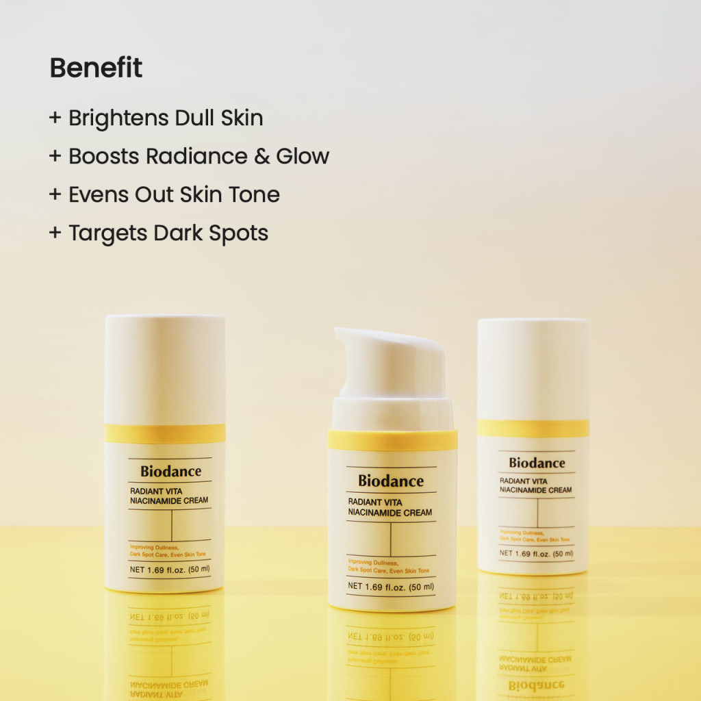 Biodance Radiant Vita Niacinamide Cream, Brightening Moisturizer for Even Tone and Radiant Glow, 50ml