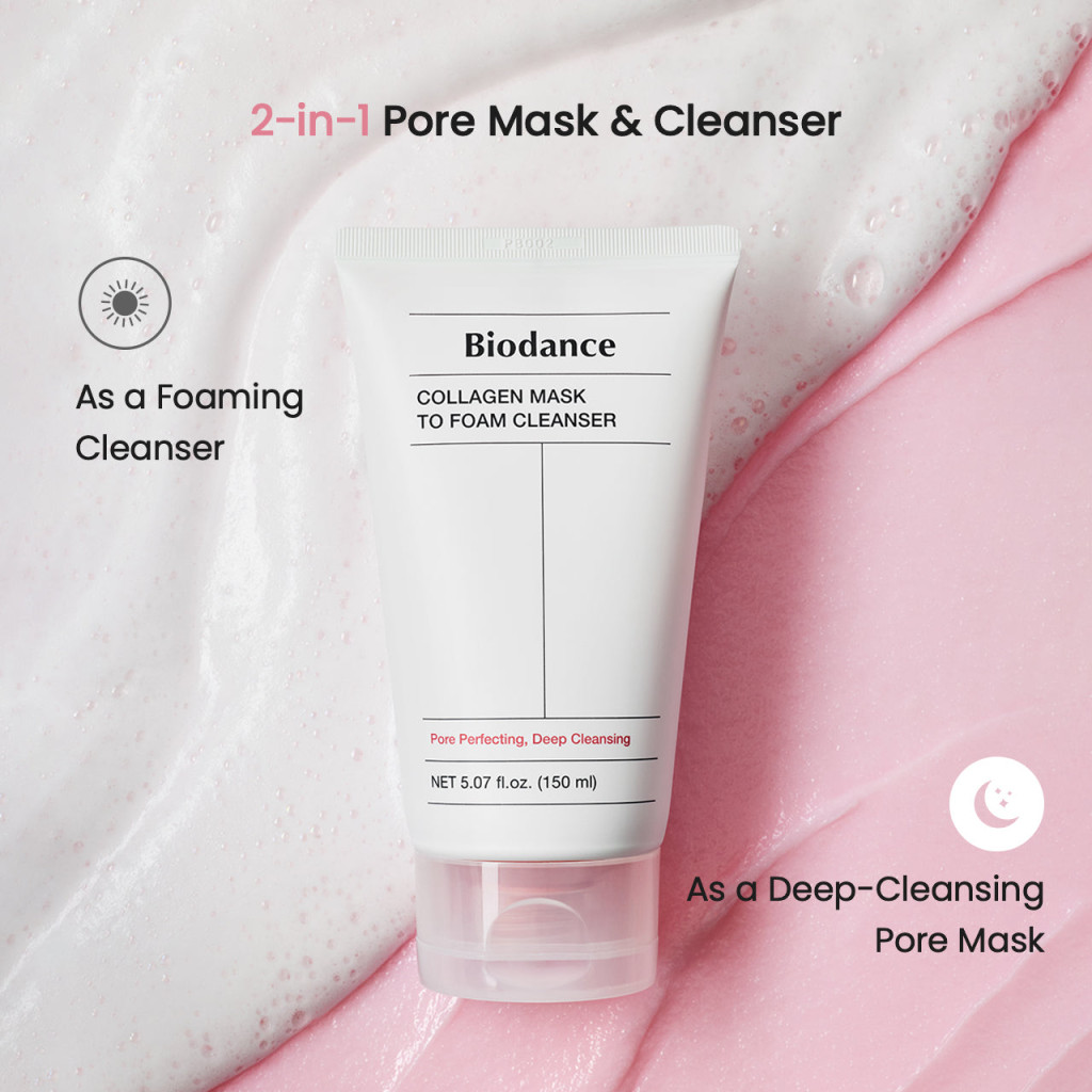 Biodance Collagen Mask To Foam Cleanser, 2-in-1 Pore Refining and Deep Cleansing Gel, 150ml