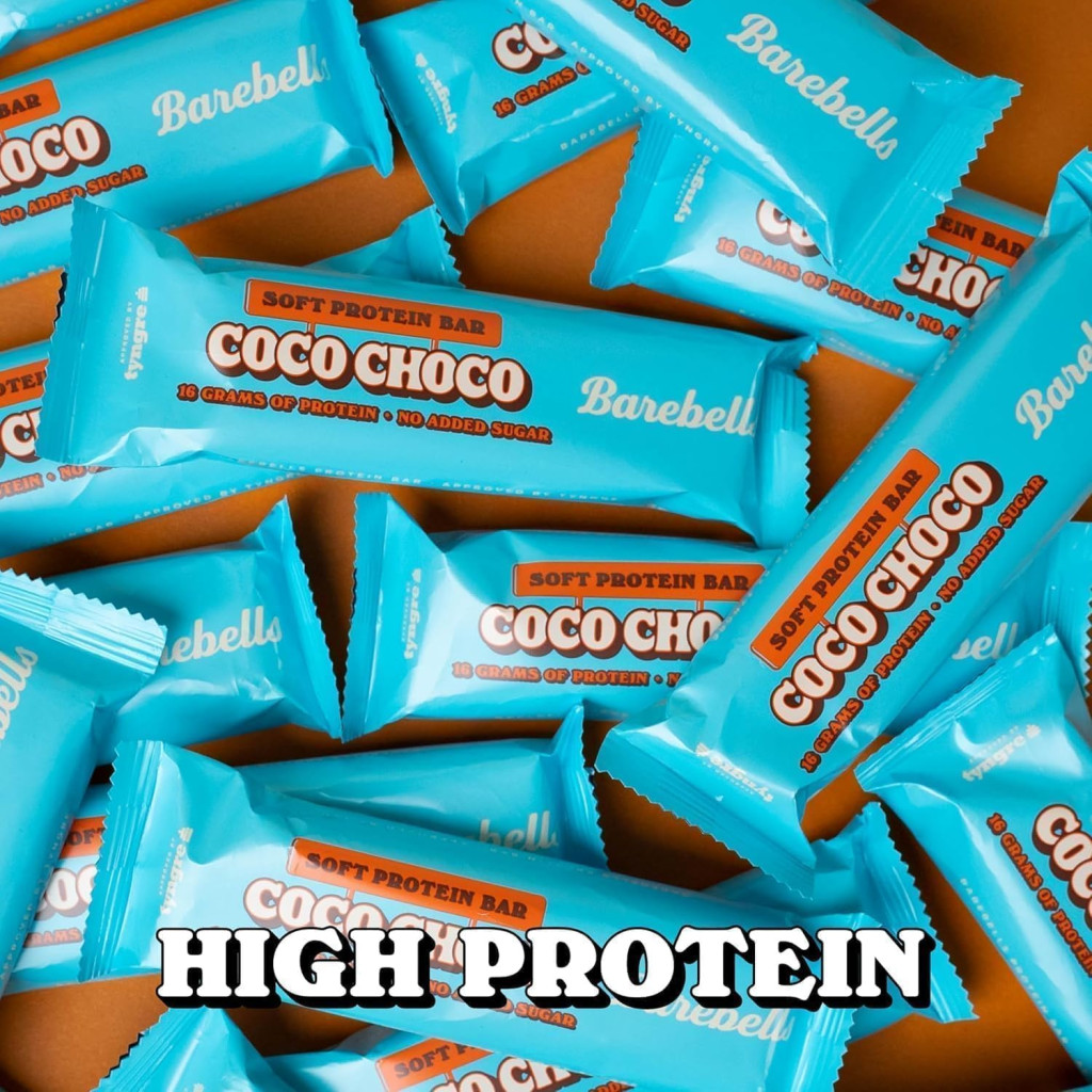 Barebells Soft Protein Bar Coco Choco 55g, 16g Protein, No Added Sugar, Pack of 12