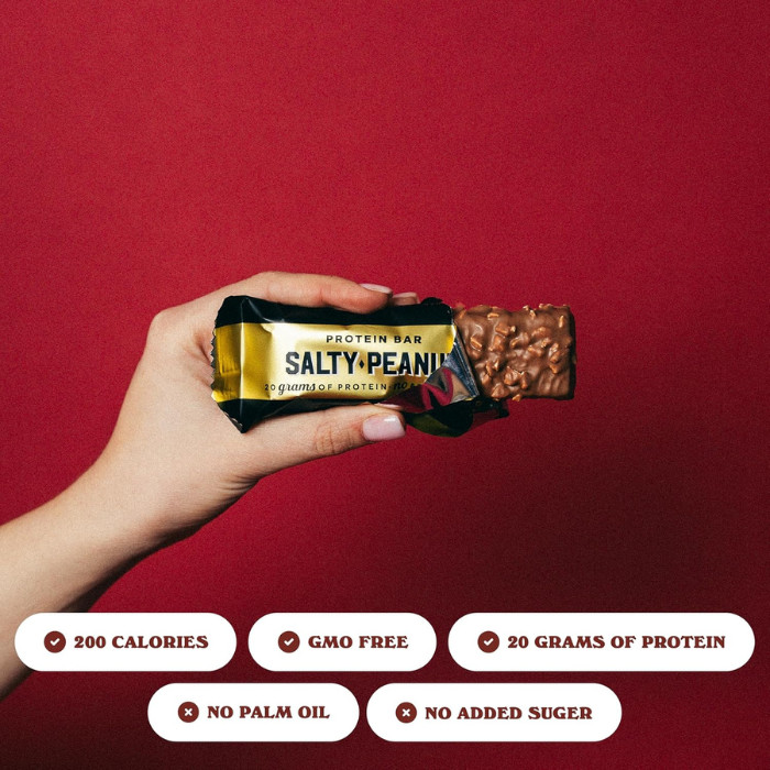 Barebells Protein Bar Salty Peanut 55g, 20g Protein, No Added Sugar, Pack of 12