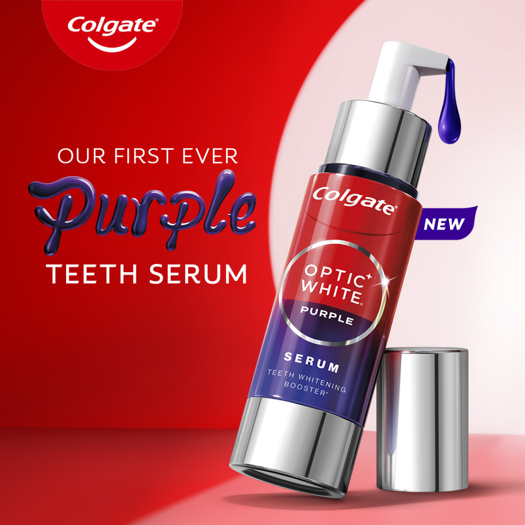 Colgate Optic White Purple Serum, Instant Color-Correcting Teeth Whitening Boost, Enamel-Safe, 40ml