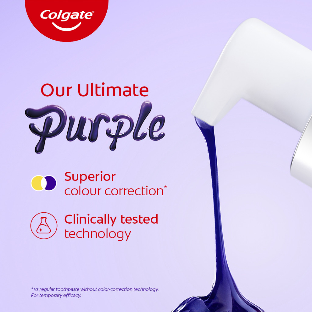 Colgate Optic White Purple Serum, Instant Color-Correcting Teeth Whitening Boost, Enamel-Safe, 40ml