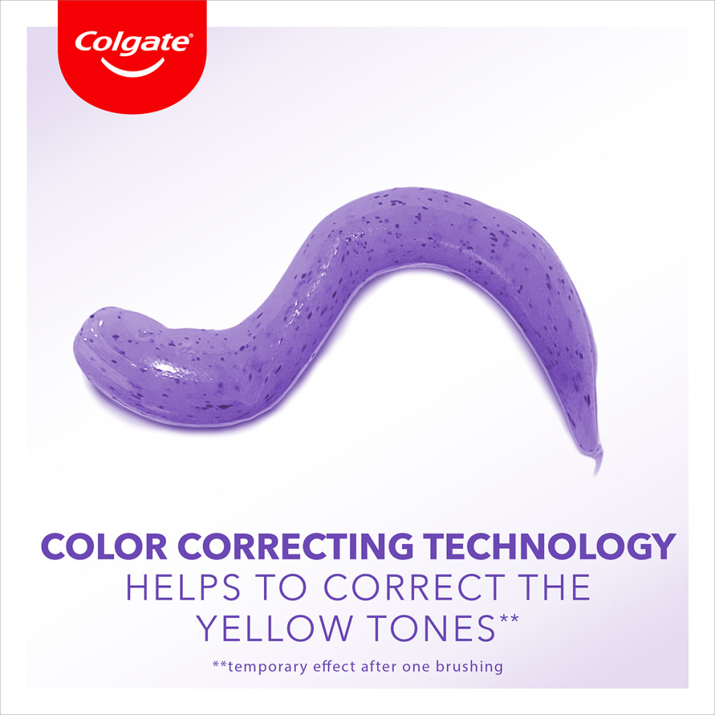 Colgate Optic White Purple Reveal Toothpaste, Instant Color-Correcting Whitening, Enamel-Safe, 75ml