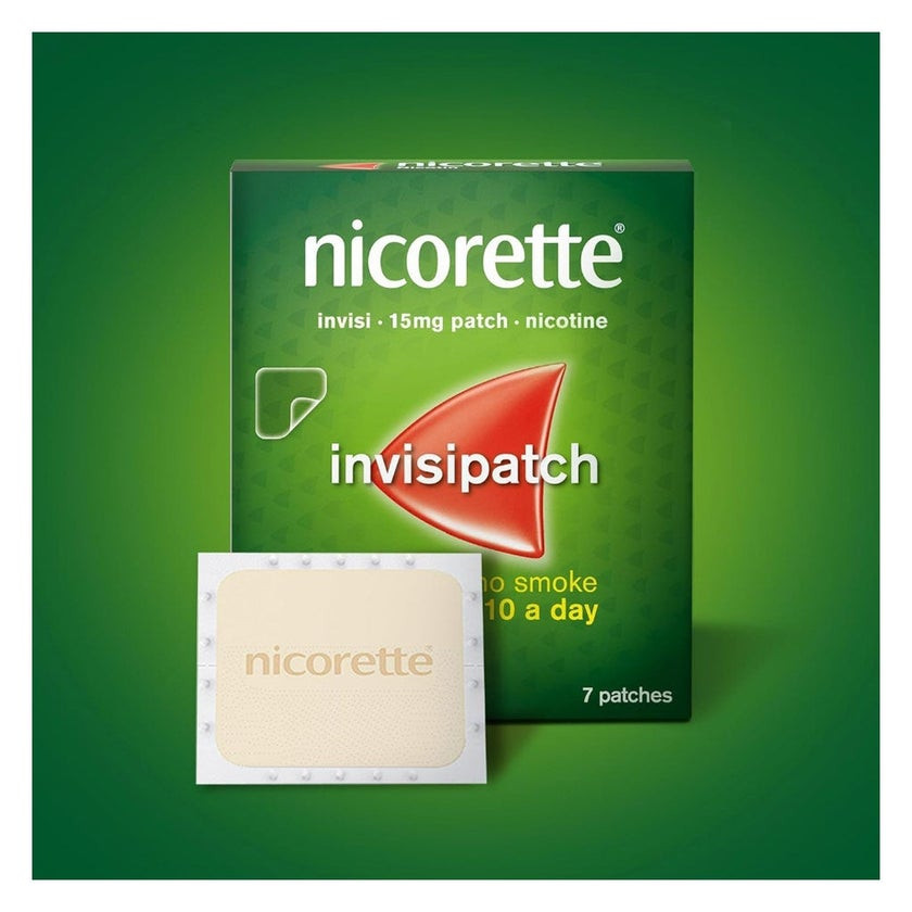 Nicorette 15mg Invisipatch Step 2 ,Transparent Nicotine for Smoking Reduction, 7 Patches