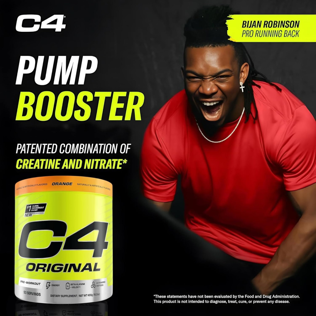 Cellucor C4 Original Pre-Workout Orange 455g, Energy, Focus and Endurance Formula, 50 Servings