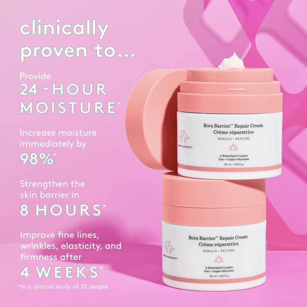 Drunk Elephant Bora Barrier Repair Cream, Ultra-Rich Moisturizer for Dry and Compromised Skin, 50ml
