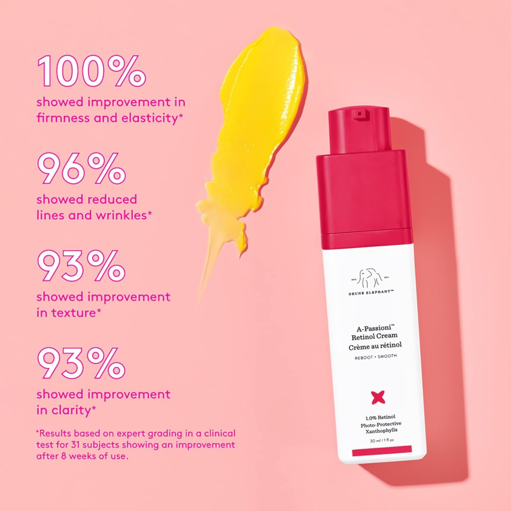 Drunk Elephant A-Passioni Retinol Cream, Treatment for Wrinkles, Texture and Radiance, 30ml