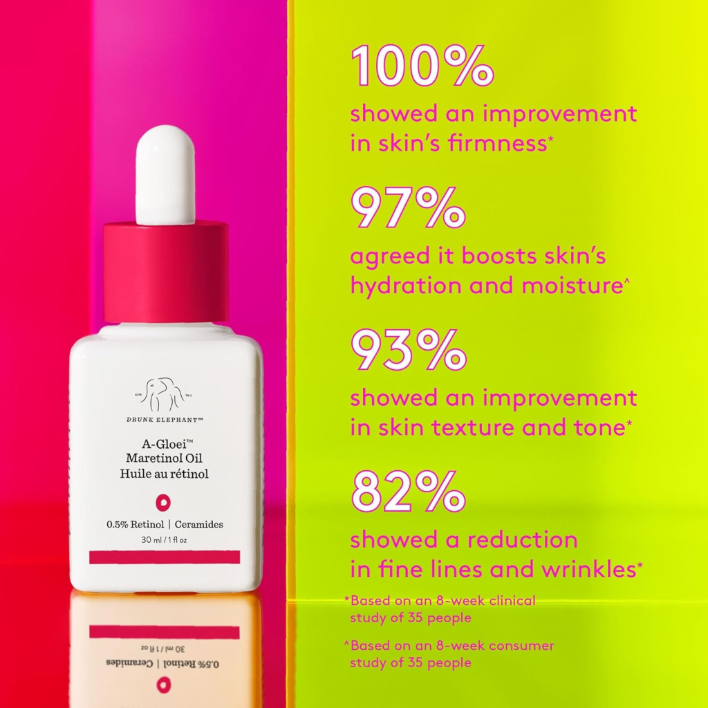 Drunk Elephant A-Gloei Marula + Retinol, Radiance-Boosting Facial Oil, 30ml