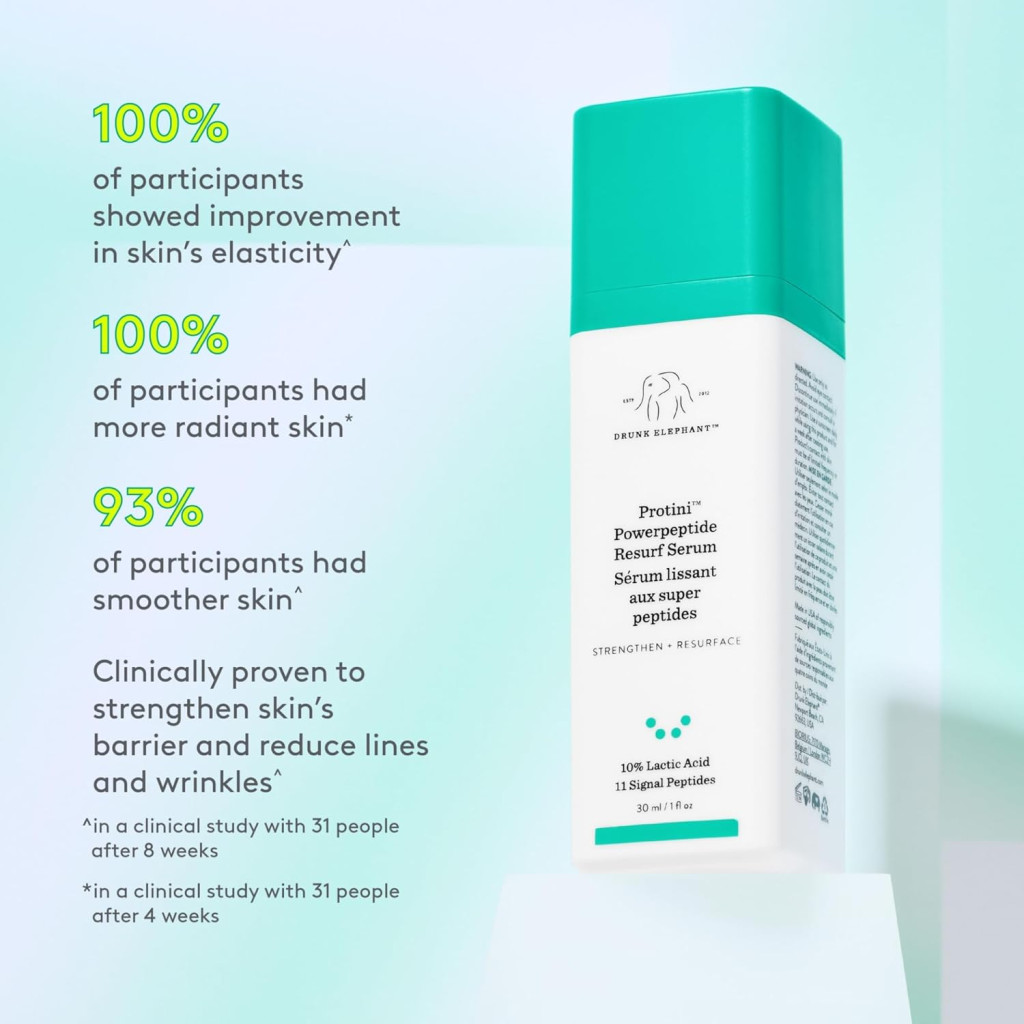 Drunk Elephant Protini Powerpeptide Resurfacing Serum, Peptide + Lactic Acid Treatment, 30ml