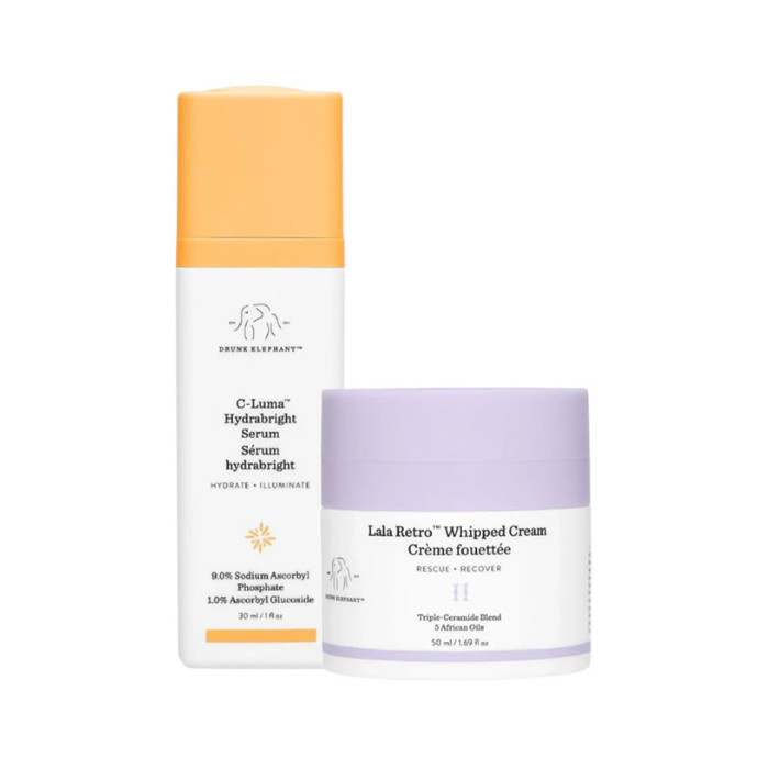 Drunk Elephant C-Luma Serum 30ml + Lala Retro Whipped Cream, 50ml Travel Kit