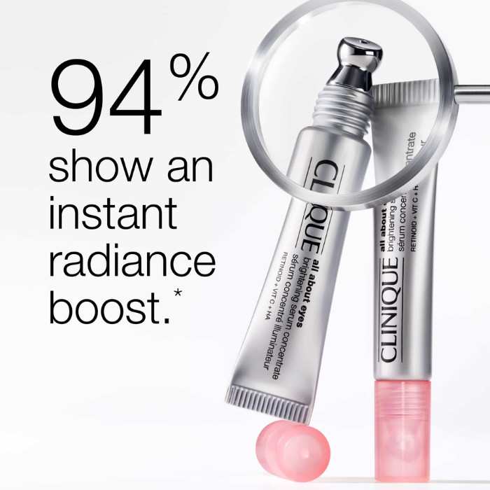 Clinique All About Eyes Brightening Serum Concentrate for Dark Circles, Puffiness, and Hydration, 10ml