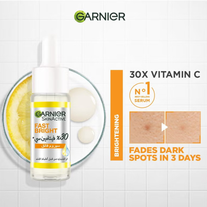 Garnier SkinActive Fast Bright Vitamin C Booster Serum for Dark Spots & Glow, 30ml
