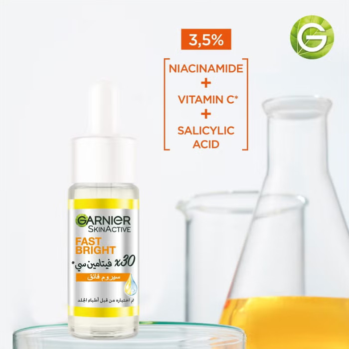 Garnier SkinActive Fast Bright Vitamin C Booster Serum for Dark Spots & Glow, 30ml