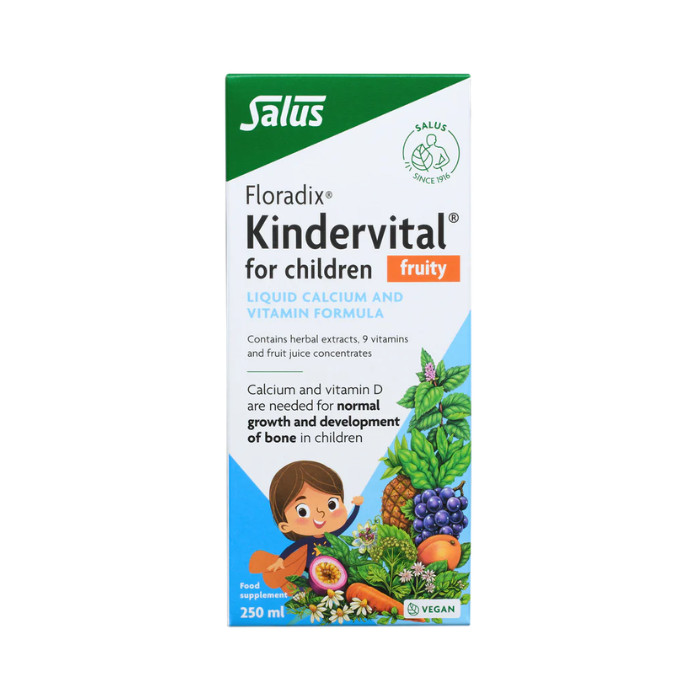 Salus Floradix Kindervital Children Liquid, Calcium & Multivitamin Formula for Children, 250ml