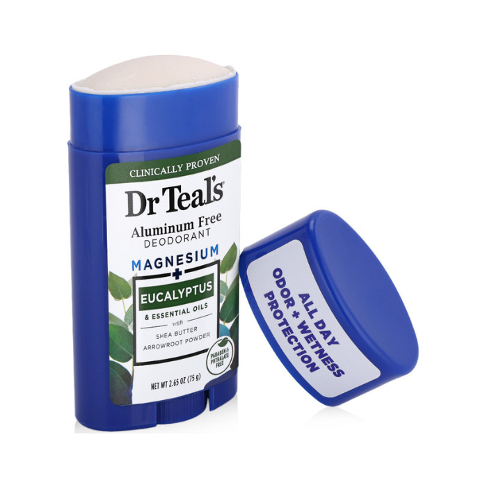 Dr Teal's Magnesium Aluminum Free Deodorant Stick Eucalyptus Odor Protection, 75g