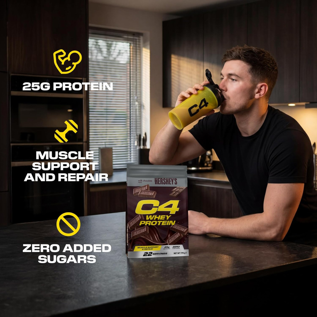 Cellucor C4 Whey Protein Powder Hershey’s Chocolate, Fast Digesting Blend, 770g