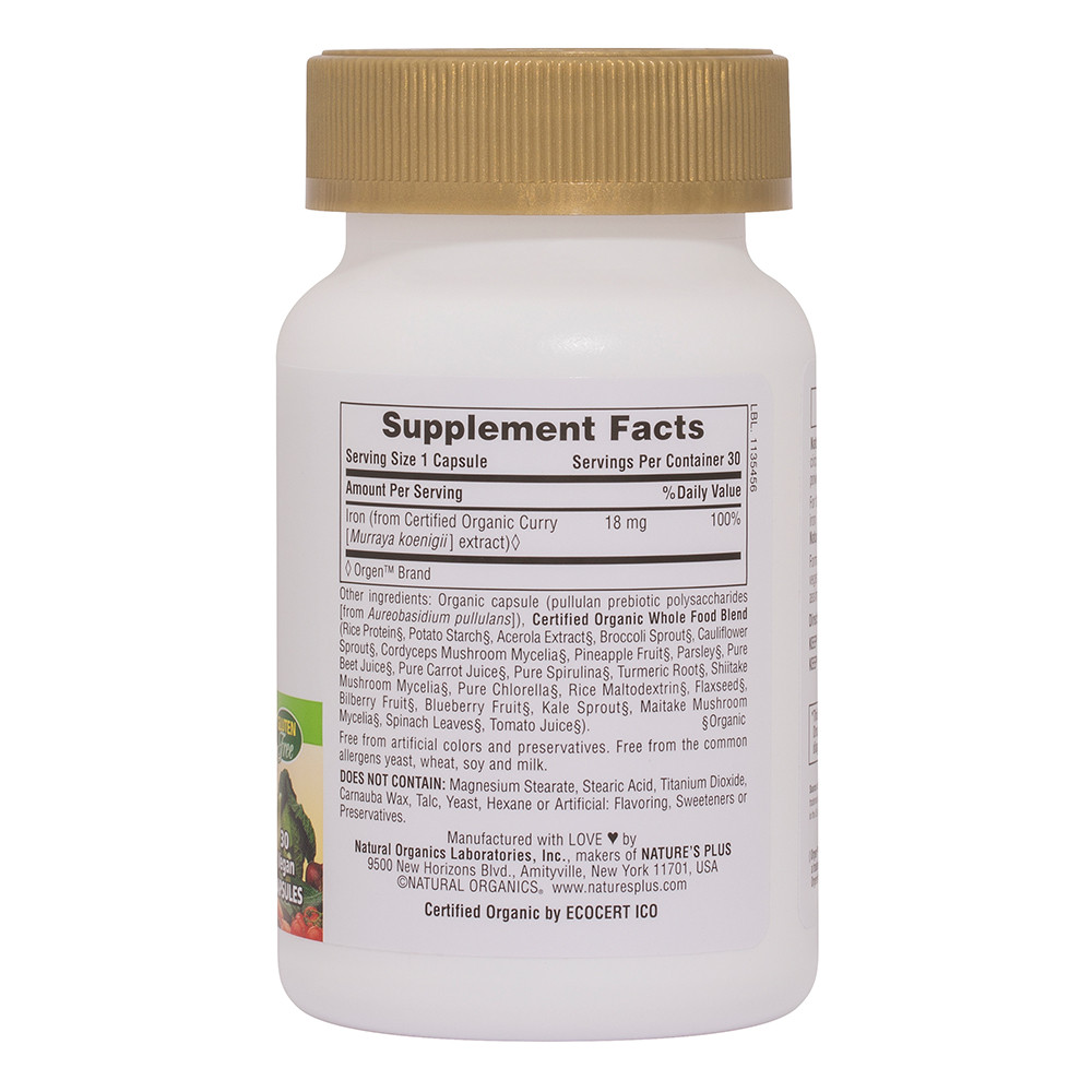 Natures Plus Garden Iron Capsules (Vegan) 30 Capsules