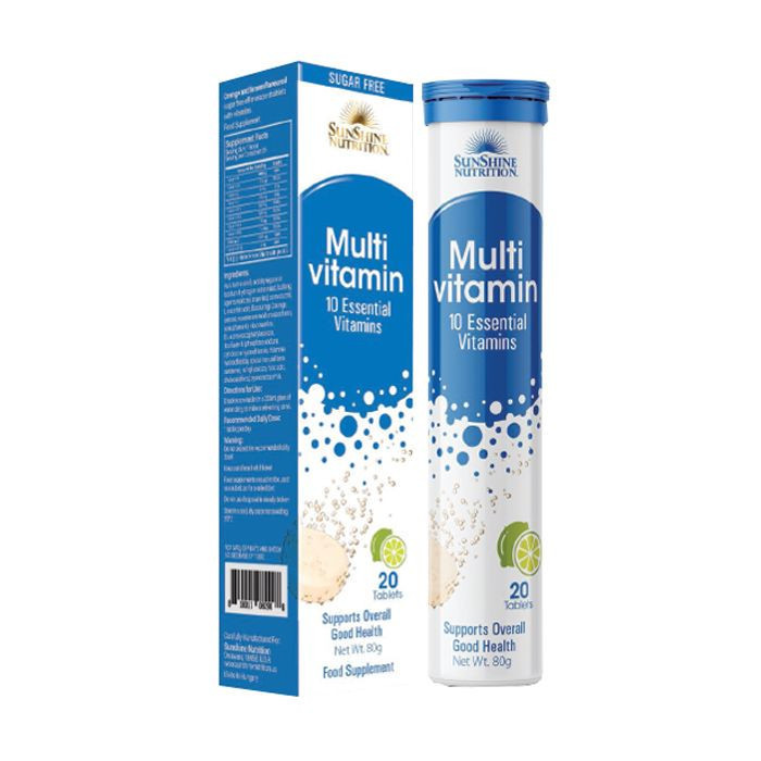 Sunshine Nutrition Multivitamin Efferv Orange Lemon Tabs 20's: 08290