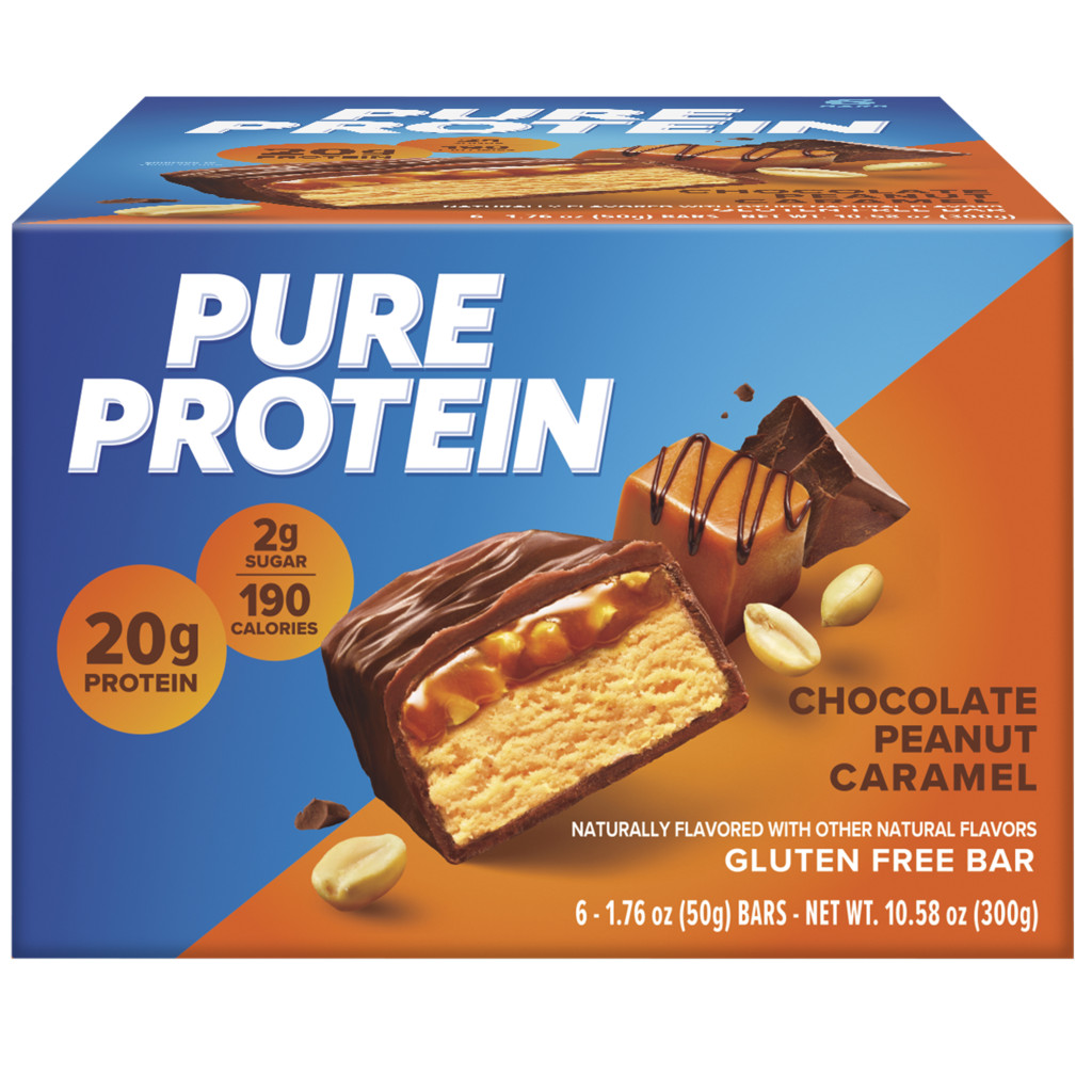 Pure Protein Bar Chocolate Peanut Caramel, High Protein, Low Sugar Snack , Gluten-Free Fuel On the Go 50g -Box of 6