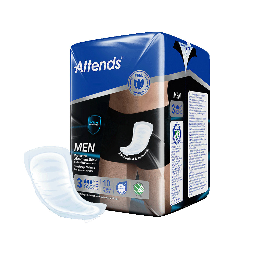 Attends Men 3 Protective Absorbent Shield 10s