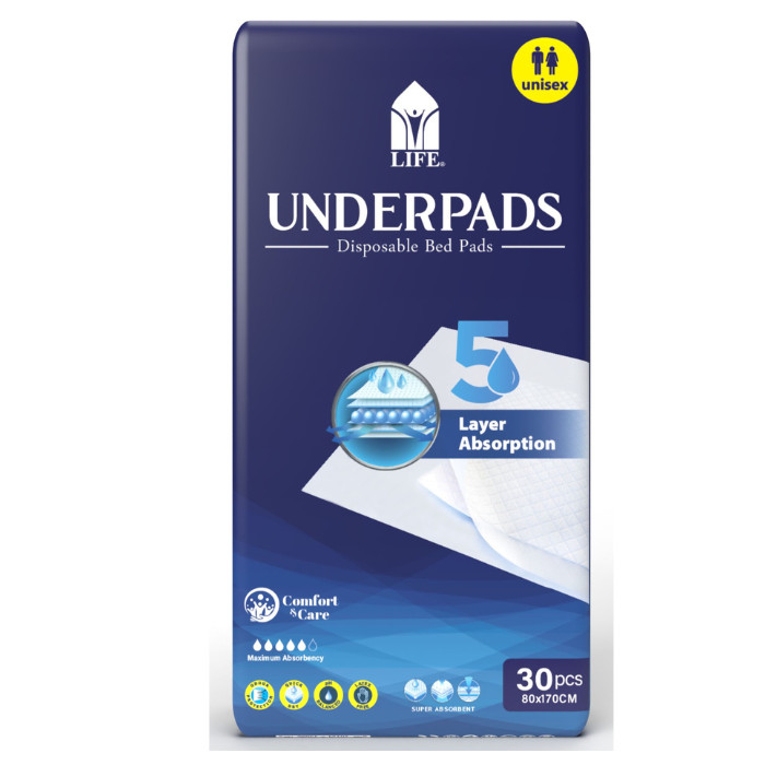 Buy Life Underpads Disposable Bed Pads 70cmx180cm 30 pcs. online at