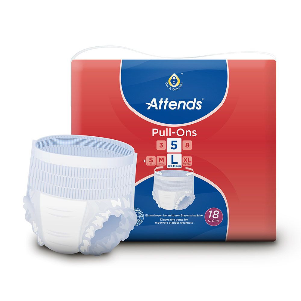 Attends Pull Ons Plus 5 Large 18's Incontinence Adult Diapers