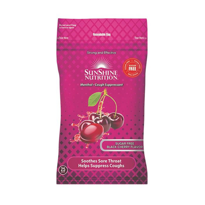 Sunshine Nutrition Black Cherry Flavor (Sugarfree) Lozenges 25's