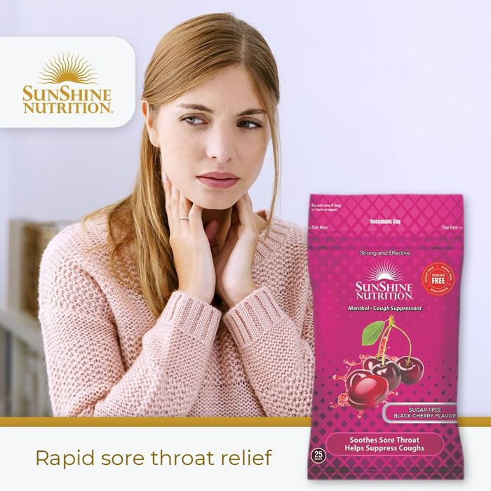 Sunshine Nutrition Black Cherry Flavor (Sugarfree) Lozenges 25's