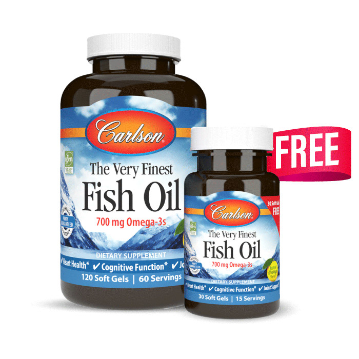 Buy Carlson Fish Oil Lemon 120+30 Softgels online at best price in the