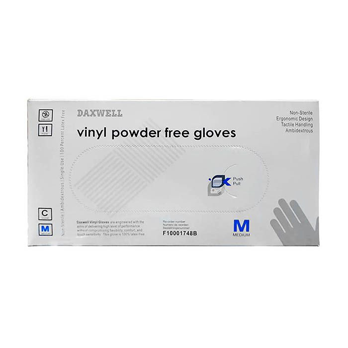 Vinyl Powder Free Gloves 100's - Medium