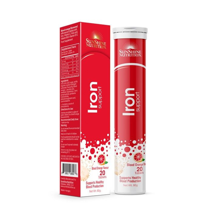 Buy Sunshine Nutrition Iron Blood Orange Flavor Effervescent Tablets 20's Life Pharmacy