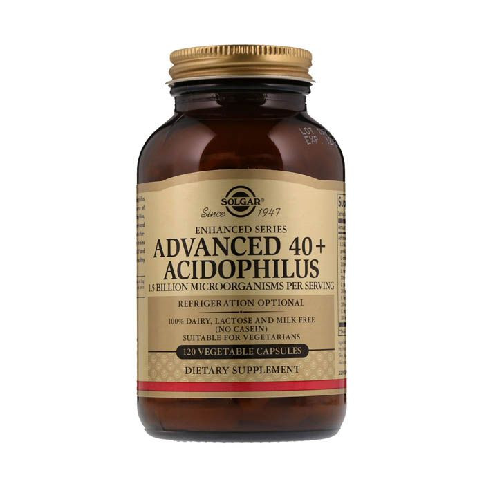 Solgar Advance 40+ Acidophilus Vegetable Capsules front view