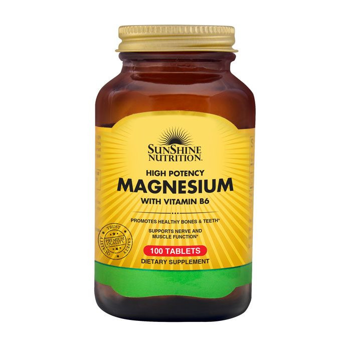Buy Sunshine Nutrition High Potency Magnesium With Vitamin B6 100