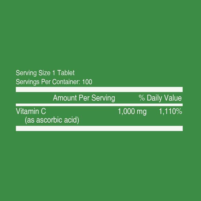 Nutritionl Vitamin C 1000 Mg Pure Ascorbic Acid Tablets 100's